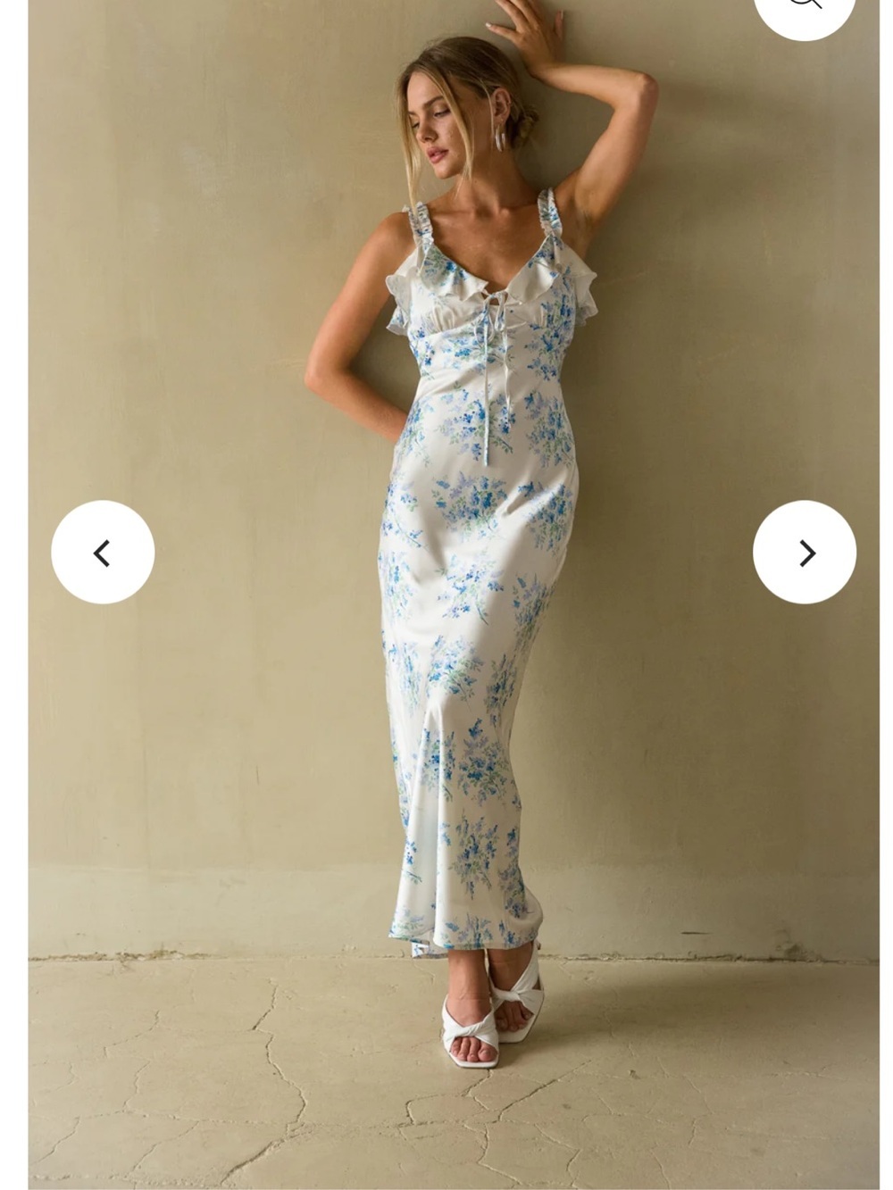 American Threads Cordelia Ruffle Floral Maxi Dress Size Medium